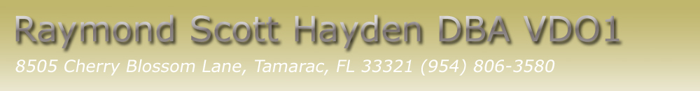 Ray Hayden, VDO1